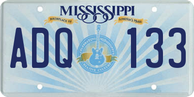 MS license plate ADQ133