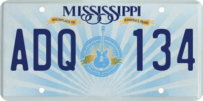MS license plate ADQ134