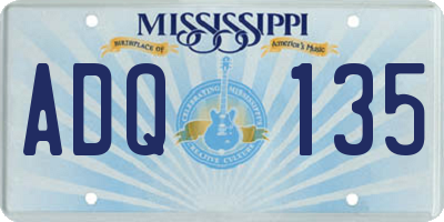 MS license plate ADQ135