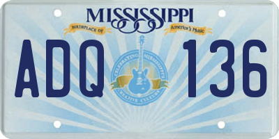 MS license plate ADQ136