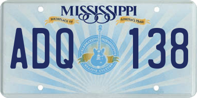 MS license plate ADQ138