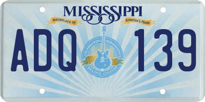 MS license plate ADQ139