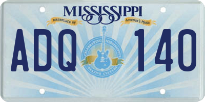 MS license plate ADQ140