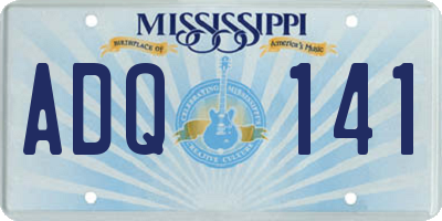 MS license plate ADQ141