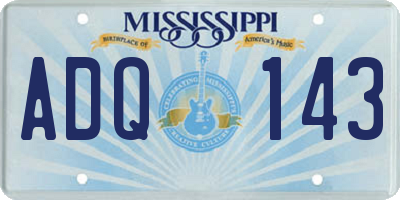 MS license plate ADQ143