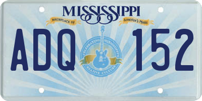 MS license plate ADQ152