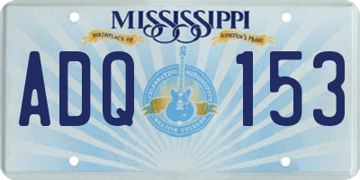 MS license plate ADQ153