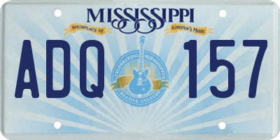 MS license plate ADQ157