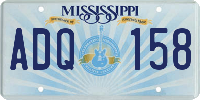 MS license plate ADQ158