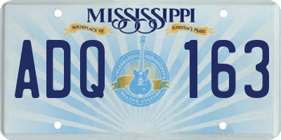 MS license plate ADQ163