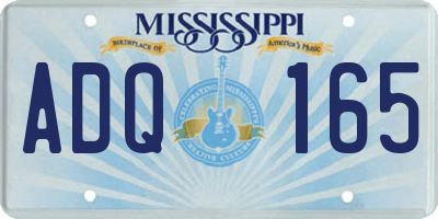 MS license plate ADQ165
