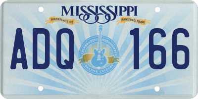 MS license plate ADQ166