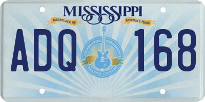 MS license plate ADQ168