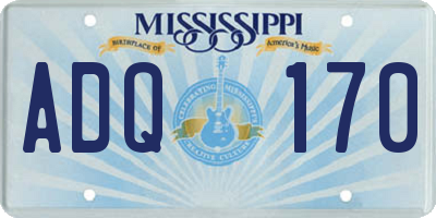 MS license plate ADQ170