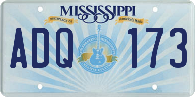 MS license plate ADQ173