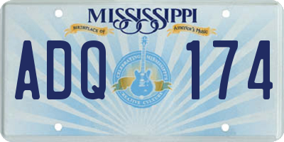 MS license plate ADQ174