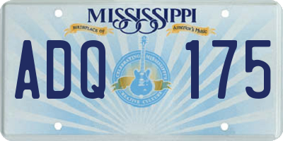 MS license plate ADQ175