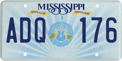 MS license plate ADQ176