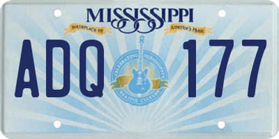 MS license plate ADQ177