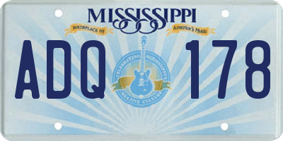MS license plate ADQ178