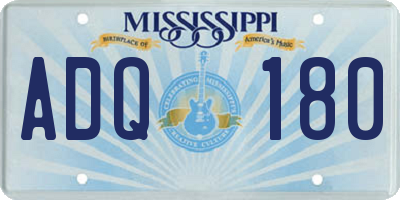 MS license plate ADQ180