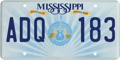 MS license plate ADQ183