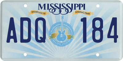 MS license plate ADQ184