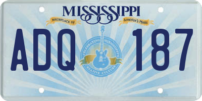 MS license plate ADQ187