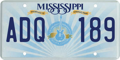 MS license plate ADQ189