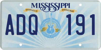 MS license plate ADQ191