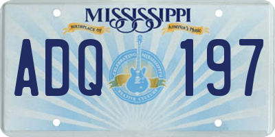 MS license plate ADQ197