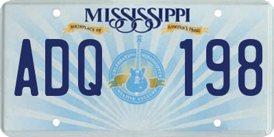 MS license plate ADQ198