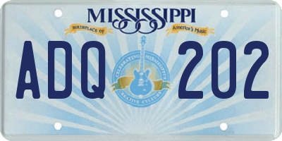 MS license plate ADQ202