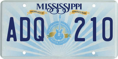 MS license plate ADQ210