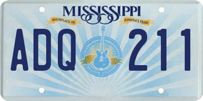 MS license plate ADQ211