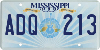 MS license plate ADQ213