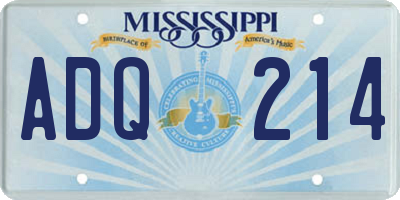 MS license plate ADQ214