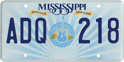 MS license plate ADQ218
