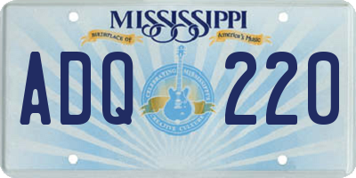MS license plate ADQ220