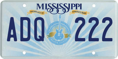 MS license plate ADQ222
