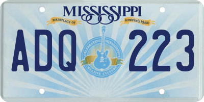 MS license plate ADQ223