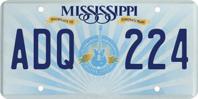 MS license plate ADQ224