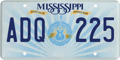 MS license plate ADQ225