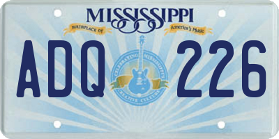 MS license plate ADQ226
