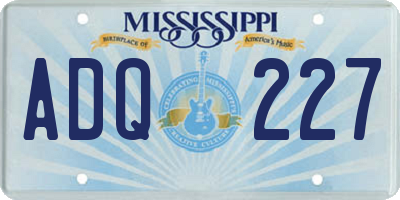 MS license plate ADQ227