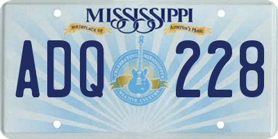 MS license plate ADQ228