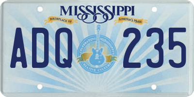 MS license plate ADQ235