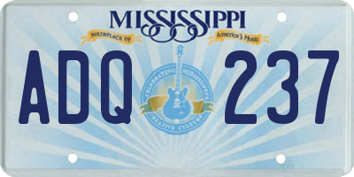 MS license plate ADQ237