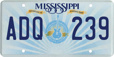 MS license plate ADQ239