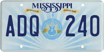 MS license plate ADQ240